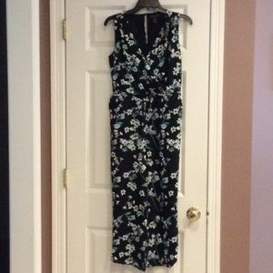 Tahari black floral jumpsuit